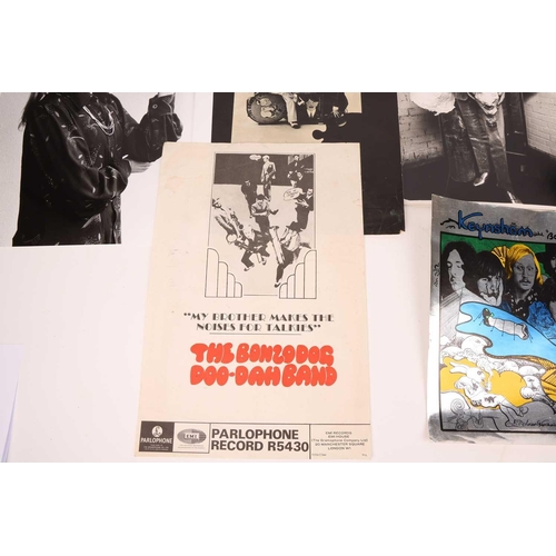 301 - A collection of original Bonzo Dog Doo-Dah Band ephemera, comprising a small promotional poster for ... 