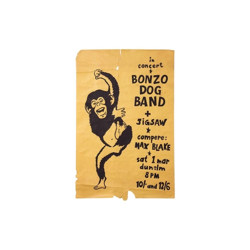 313 - From the collection of Vivian Stanshall, an early and original concert poster for 'The Bonzo Dog Ban... 