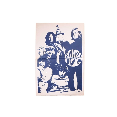 346 - Three early promotional Bonzo Dog Doo-Dah Band posters, depicting the band in blue print on a white ... 