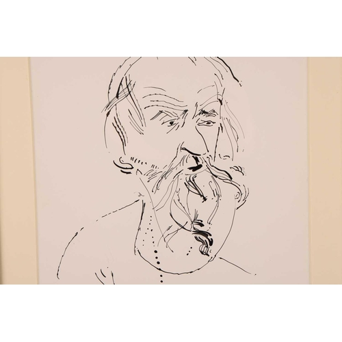 372 - Humphrey Ocean RA (b.1951), Portrait sketch of Vivian Stanshall, pen and ink, signed and dated 29th ... 