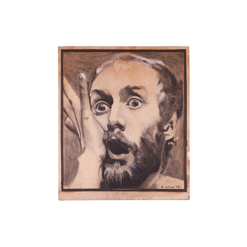 381 - A Hallam (20th century), a portrait of Vivian Stanshall, watercolour, signed and dated '72, believed... 