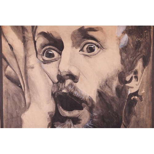 381 - A Hallam (20th century), a portrait of Vivian Stanshall, watercolour, signed and dated '72, believed... 