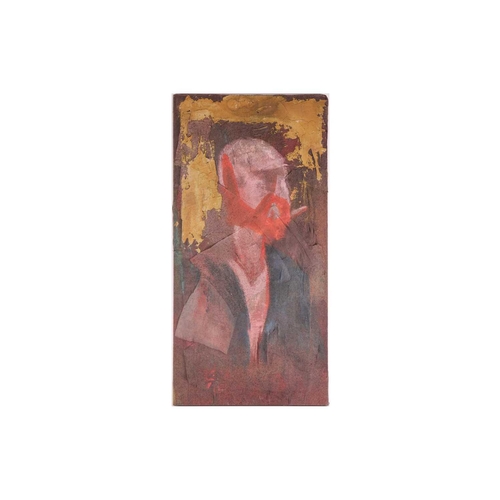 427 - Vivian Stanshall (1943-1995), self-portrait, mixed media on canvas, 97 cm x 49 cm unframed. This lot... 