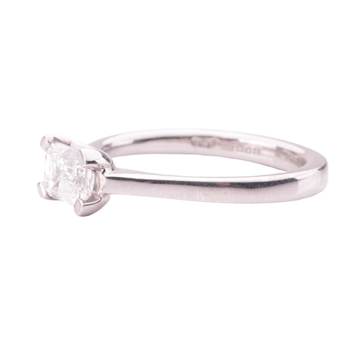 115 - A diamond solitaire ring, featuring an emerald-cut diamond, with an estimated carat, colour and clar... 