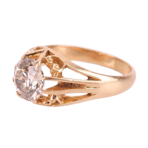 136 - A diamond solitaire ring, the round brilliant diamond measuring approximately 8.9mm, with an estimat... 