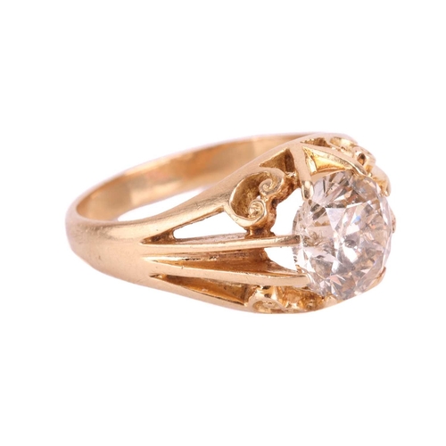 136 - A diamond solitaire ring, the round brilliant diamond measuring approximately 8.9mm, with an estimat... 