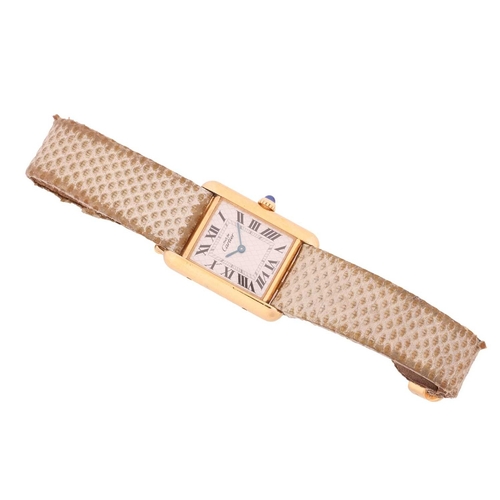 176 - A Must De Cartier Tank Vermeil Lady's Watch Model: 2415 Serial: 162742PL Case Material: Silver Gilt ... 