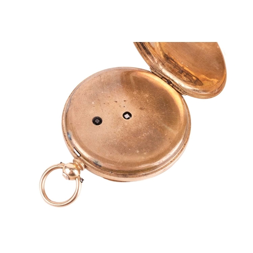 202 - An 18ct yellow gold open-faced pocket watch, featuring a gold face with scrolling and foliate detail... 