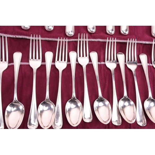 209 - A George IV silver canteen of Old English thread flatware, by James & Walter Marshall, Edinburgh 182... 