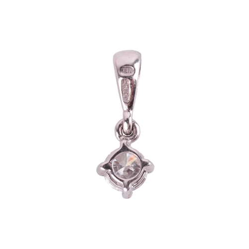 24 - A diamond solitaire pendant, the round brilliant diamond measuring approximately 3.7mm, with an esti... 