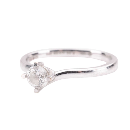 69 - A diamond solitaire ring, featuring a round brilliant cut diamond with a weight of 0.35ct, G colour,... 