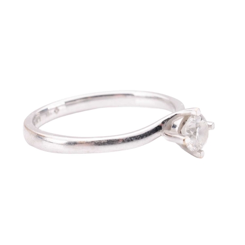 69 - A diamond solitaire ring, featuring a round brilliant cut diamond with a weight of 0.35ct, G colour,... 