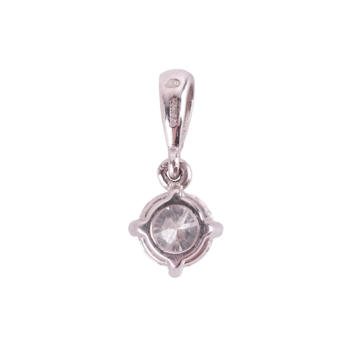 79 - A diamond solitaire pendant, the round brilliant diamond measuring approximately 5.1mm, with an esti... 