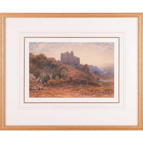 11 - David Cox Jnr. (1808 - 1885), Hilltop Castle with sea beyond, unsigned, watercolour, 19.5 x 29.5 cm,... 