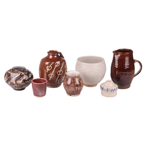 51 - A collection of 20th-century Studio Pottery items, to include an Art Deco style open bowl with incis... 