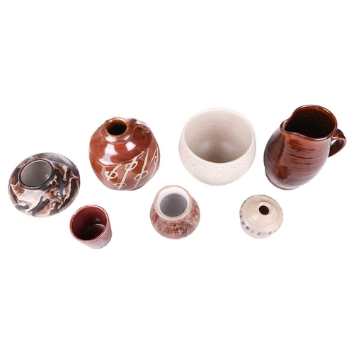 51 - A collection of 20th-century Studio Pottery items, to include an Art Deco style open bowl with incis... 