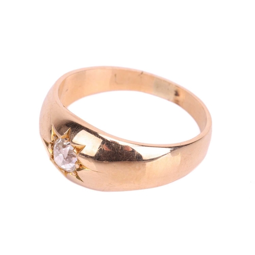 160 - A diamond single-stone ring, featuring an old-cut diamond with an estimated weight of 0.35ct, in a s... 