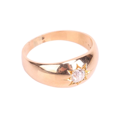 160 - A diamond single-stone ring, featuring an old-cut diamond with an estimated weight of 0.35ct, in a s... 