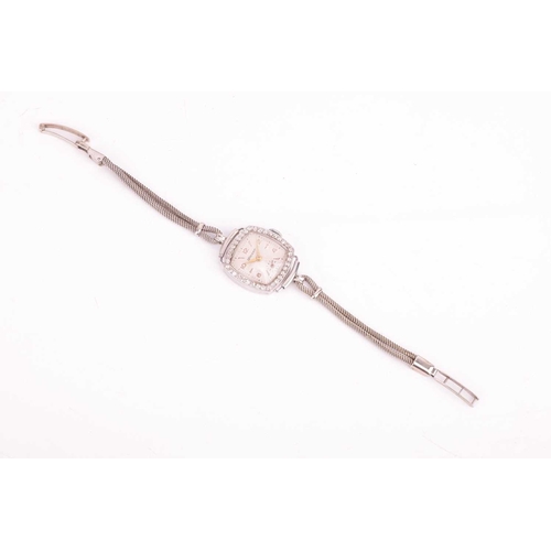 192 - A diamond-set ladies cocktail wristwatch by Winsor, featuring a mechanical hand-wound movement in a ... 