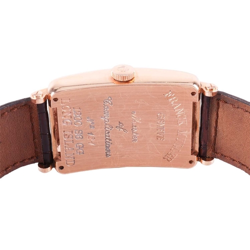 210 - A Franck Muller Long Island 18ct rose gold wristwatch. Model: 1200 S6 GG Long Island Serial: No 121 ... 