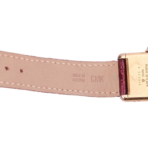 216 - A Must De Cartier Tank Mechanical Vermeil Watch. Serial: 6 222608, Case Material: Silver-gilt, Case ... 