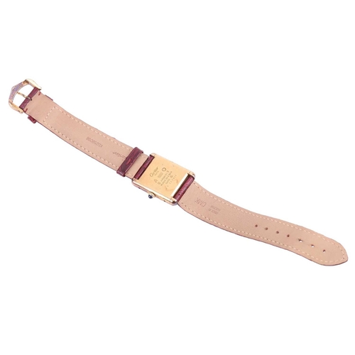 216 - A Must De Cartier Tank Mechanical Vermeil Watch. Serial: 6 222608, Case Material: Silver-gilt, Case ... 