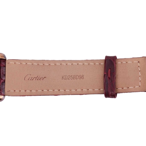 216 - A Must De Cartier Tank Mechanical Vermeil Watch. Serial: 6 222608, Case Material: Silver-gilt, Case ... 