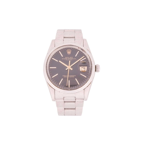 219 - A Rolex Oyster Perpetual Date with black dial wristwatch Ref: 15000 Model: 15000 Serial: 7157952 Yea... 
