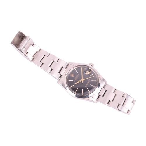 219 - A Rolex Oyster Perpetual Date with black dial wristwatch Ref: 15000 Model: 15000 Serial: 7157952 Yea... 