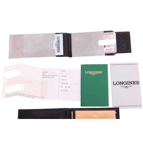 221 - A Longines Hour Angle Lindbergh Ref: 989.5215 Model: 989.5215 Serial: 24725028 Year: 1993 Case Mater... 