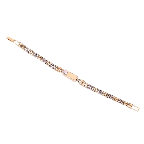231 - Cartier - an 18ct gold ladies cocktail watch, with a mechanical hand-wound movement in a rectangular... 