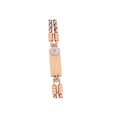 231 - Cartier - an 18ct gold ladies cocktail watch, with a mechanical hand-wound movement in a rectangular... 