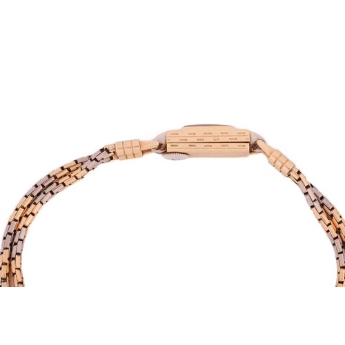 231 - Cartier - an 18ct gold ladies cocktail watch, with a mechanical hand-wound movement in a rectangular... 