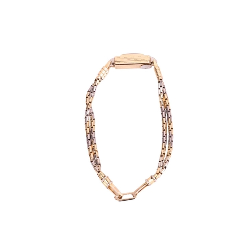 231 - Cartier - an 18ct gold ladies cocktail watch, with a mechanical hand-wound movement in a rectangular... 