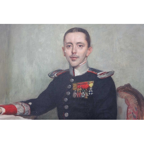 104 - Leon-Laurent Galand (French, 1872-1960), Portrait of an officer from the Spanish Royal Guard, full-l... 