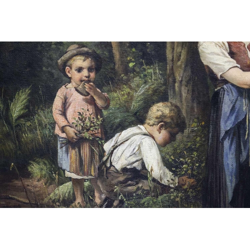 107 - Rosa Schweninger (1849-1918) Austrian, 'Die Kleinen Beerenpflückers' [The Little Berry Pickers], lar... 