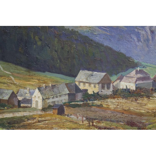 111 - Karl Vikas (187-1934) Austrian, 'Gebirgslandschaft' [Mountain Landscape], large oil on canvas, signe... 