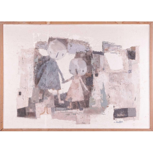 119 - † Norman Miller (1926 - 2013), Two Children in Buildings (1964), signed 'N Miller' (lower right), oi... 