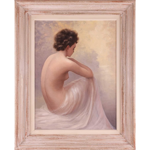 125 - Jean Jannel (1894 - ?), Seated nude, signed 'Jannel' (lower left), oil on canvas, 61cm x 46cm, frame... 