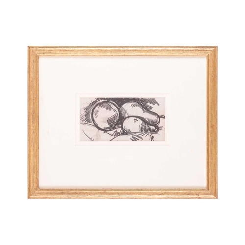 141 - † John Duncan Fergusson (1874-1961) Scottish, Still Life, charcoal, image 9 cm x 18 cm, framed 32.5 ... 