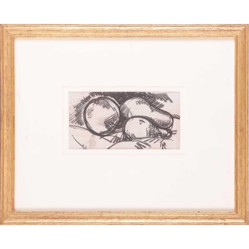 141 - † John Duncan Fergusson (1874-1961) Scottish, Still Life, charcoal, image 9 cm x 18 cm, framed 32.5 ... 