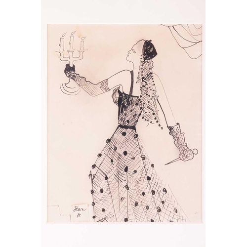 144 - † Jean Cocteau (1889-1963) French, 'Lady Macbeth', c.1937, pen and ink, 32.5 cm x 25 cm framed and g... 