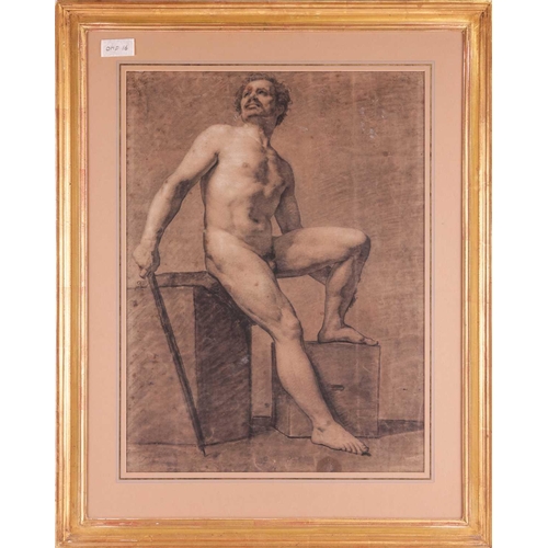 152 - Attributed to Anne-Louis Girodet de Roucy-Trioson (Girodet) (French,1767-1824), Resting male nude ho... 