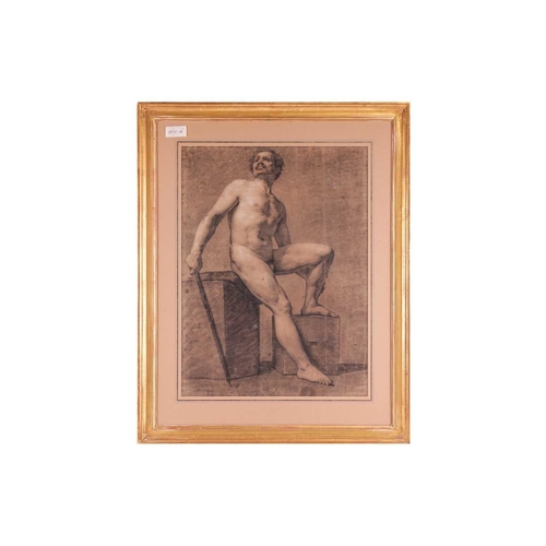 152 - Attributed to Anne-Louis Girodet de Roucy-Trioson (Girodet) (French,1767-1824), Resting male nude ho... 