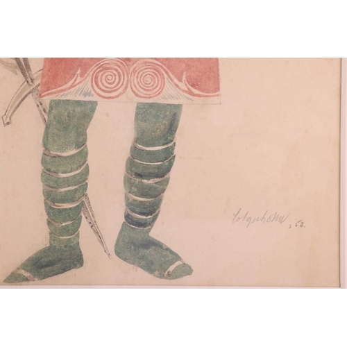 154 - Robert Colquhoun (1914-1962), 'Edgar,' pencil and watercolour, signed, inscribed and dated '53, 37 c... 