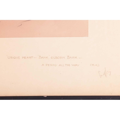 175 - † Charles Johnson Payne 'Snaffles' (British, 1884-1967), Ubique meant - 'Bank', Olborn, Bank - A Pen... 