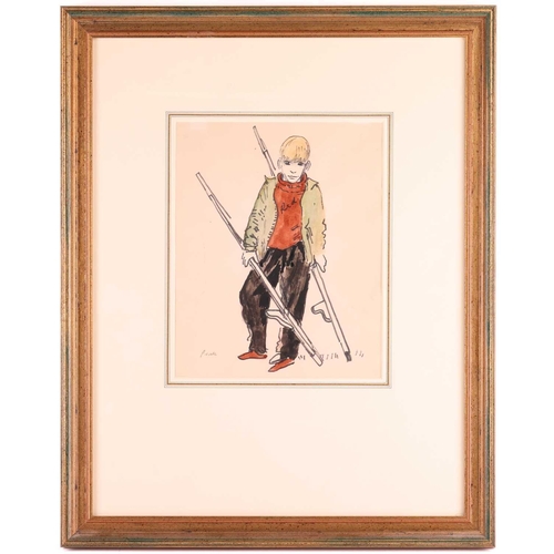 178 - † Mervyn Peake (1911-1968) British, 'Artist's Son with Stilts', ink, felt tip and watercolour, signe... 