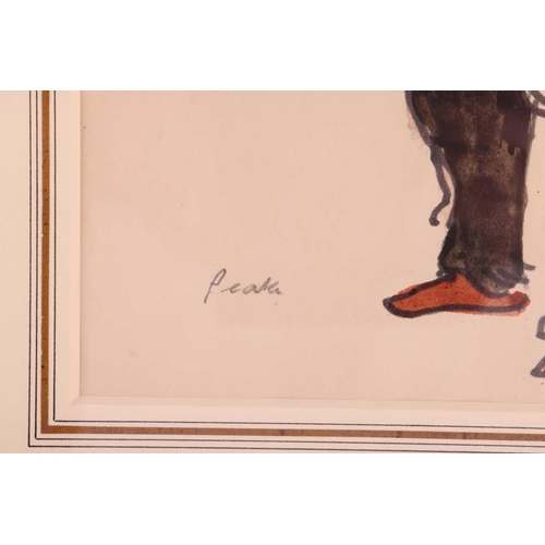 178 - † Mervyn Peake (1911-1968) British, 'Artist's Son with Stilts', ink, felt tip and watercolour, signe... 
