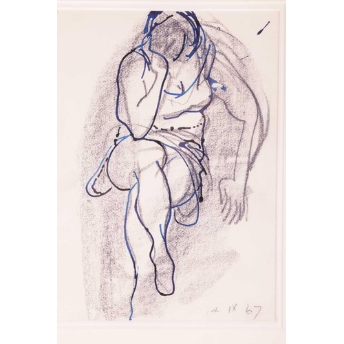 179 - † John Piper (1903-1992) British, Seated figure, dated 4.IX.67 (lower right), charcoal and ink, imag... 