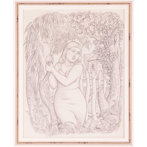 183 - † Norman Neasom RWS (1915-2010), 'Lady Chatterley', pencil on paper, signed to lower right corner, 2... 